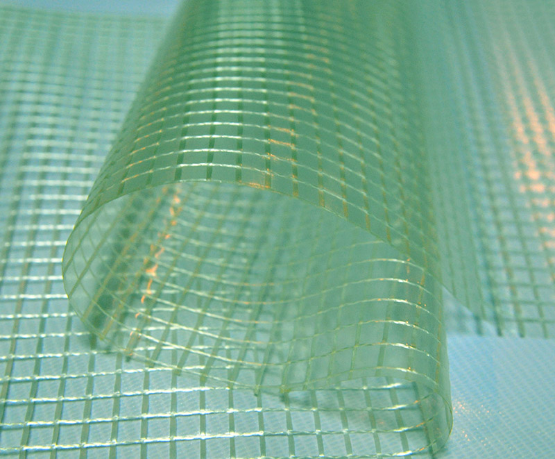緑白の透明な透明なポリ PVC ラミネートメッシュタープ